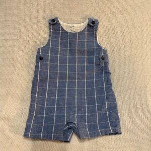 Janie and Jack Blue Checkered Romper